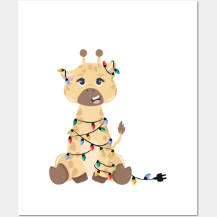 Christmas Giraffe Posters and Art